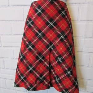 A. Byer Red and Black Plaid Knee Length Skirt SOLD